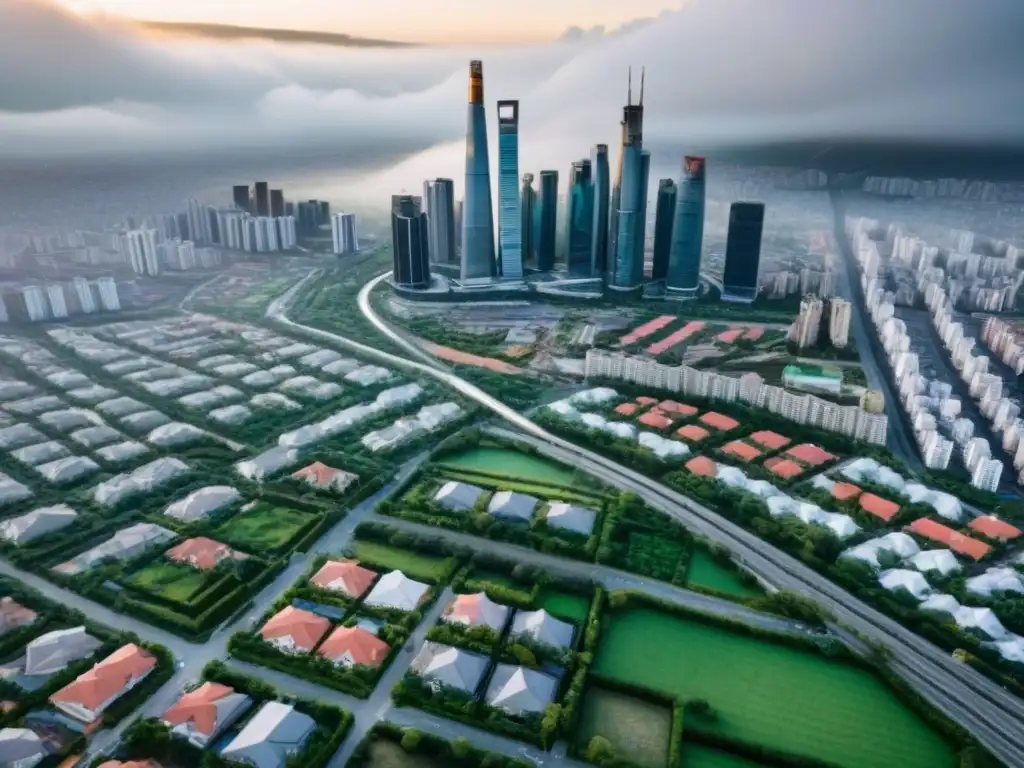 Contraste urbano: orden vs descontrol en la ciudad Urbanización descontrolada en inversión inmobiliaria: contraste entre orden y caos en la ciudad