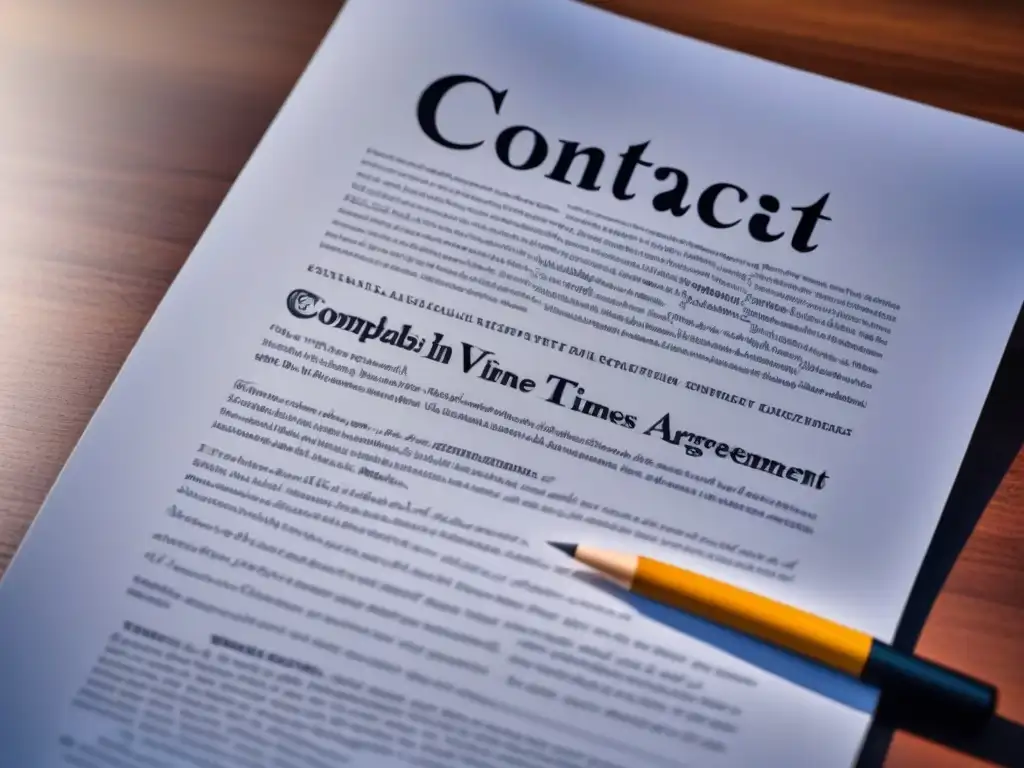 Cláusulas de contrato en caligrafía: trampas ocultas como enredaderas Detalles en caligrafía: cláusulas ocultas contratos tiempo compartido se entrelazan con espinas, en oficina moderna con sombra ominosa