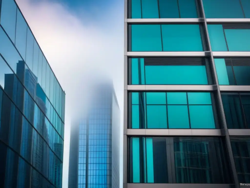 Edificio de oficinas moderno: innovación y sofisticación en la ciudad Dilemas éticos en el mercado inmobiliario global: fachada lujosa con paneles de vidrio reflejando la ciudad