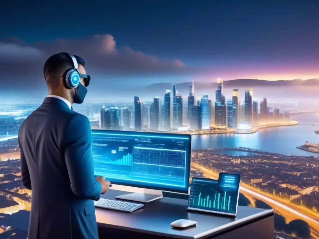 Ciberseguridad para inversiones inmobiliarias globales Un diseño futurista y detallado de ciberseguridad en inversiones inmobiliarias internacionales