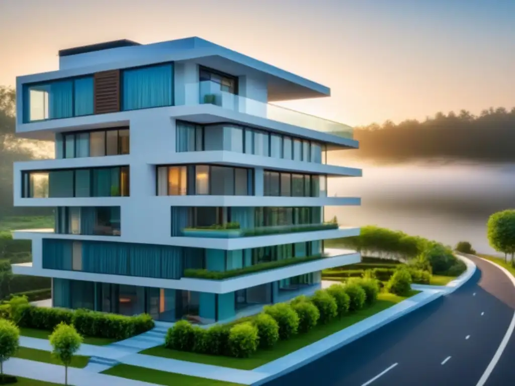 Blueprint de edificio residencial de lujo en entorno urbano Diseño innovador de marca inmobiliaria poderosa con storytelling
