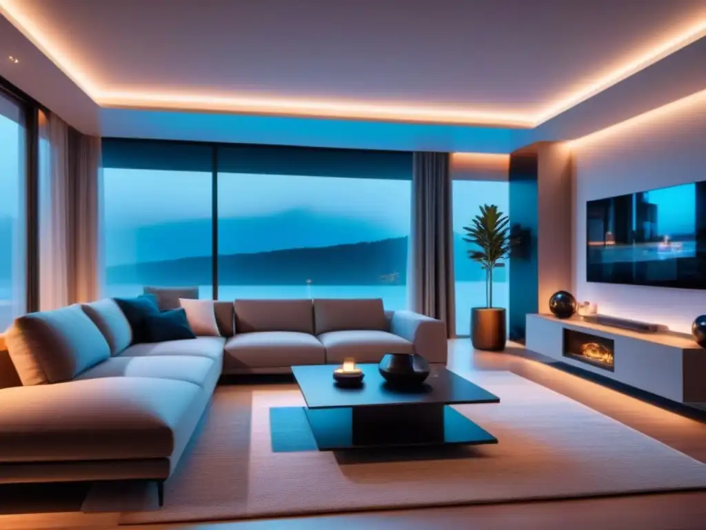 Hogar inteligente moderno y elegante con tecnología avanzada Diseño moderno de casa inteligente con tecnología avanzada