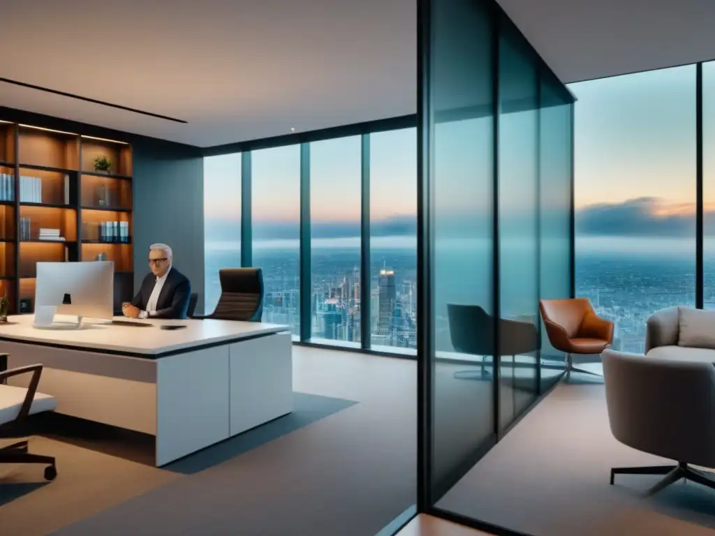 Profesionales legales internacionales en moderna oficina de abogados Diversidad legal en mercado inmobiliario internacional: abogados discuten contratos y leyes en oficina moderna y profesional