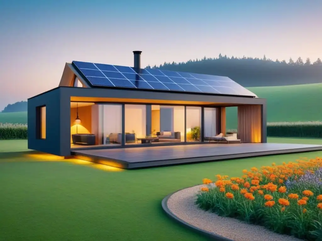 Casa ecológica en paisaje verde: inversión sostenible Casa tierra ecofriendly en armonía con la naturaleza, ideal para inversores visionarios