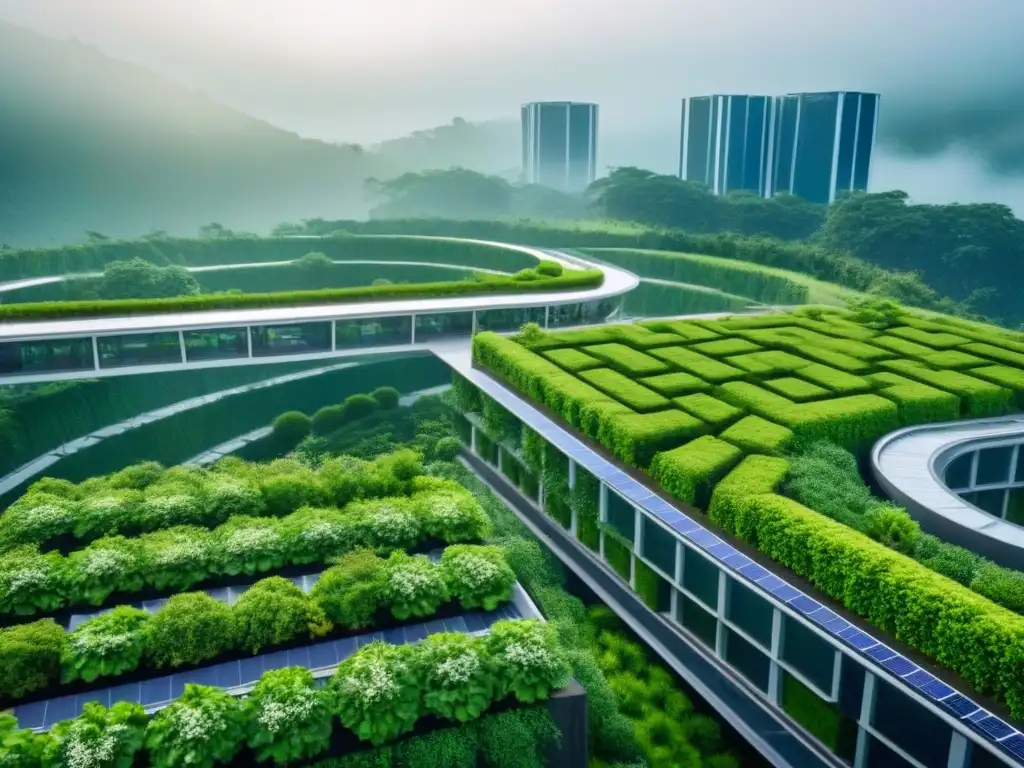 Metrópolis sostenible: arquitectura verde en armonía con la naturaleza Invertir en edificaciones verdes internacionales: Ciudad moderna llena de innovación arquitectónica y naturaleza
