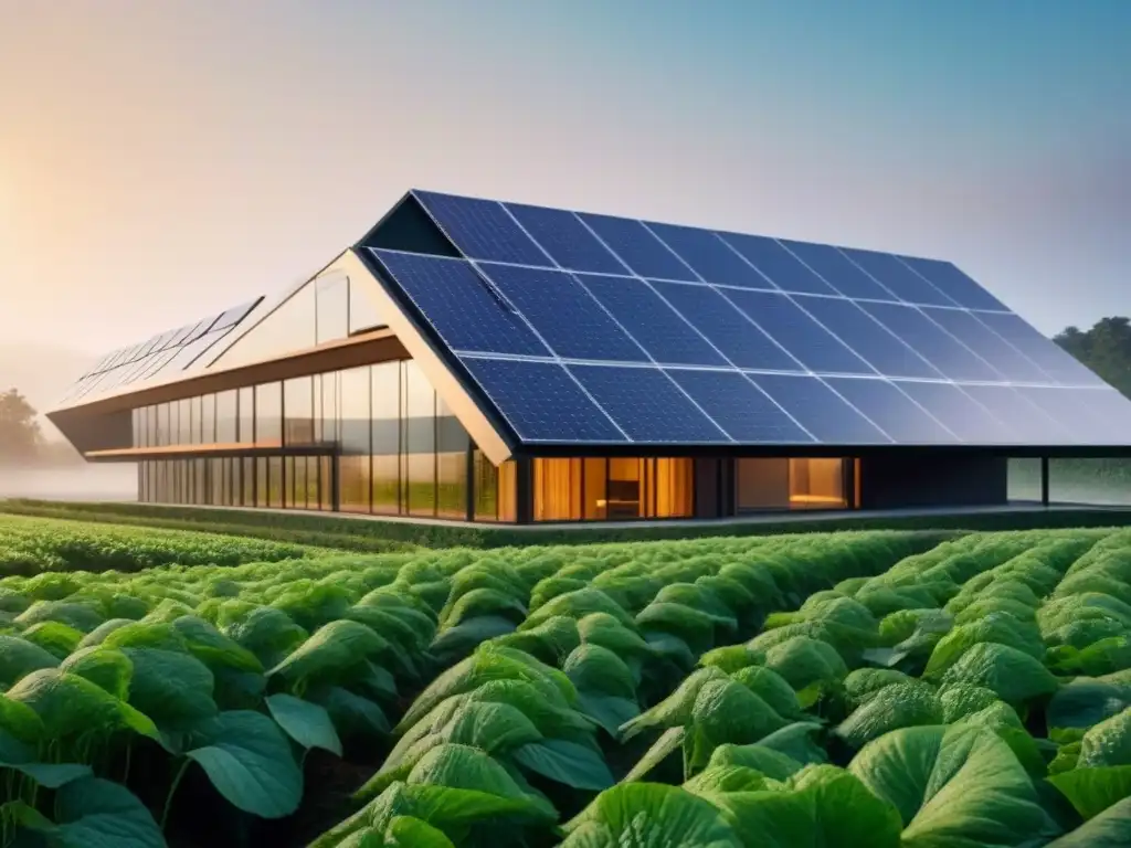 Edificio ecológico de alta tecnología integrado con naturaleza en 8k Edificio de alta tecnología integrado con vegetación y energía renovable