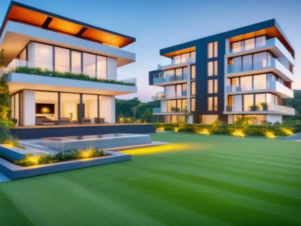 Edificio de apartamentos moderno y ecológico: diseño sostenible y elegante Un edificio de apartamentos moderno y lujoso con diseño ecoamigable y certificaciones ambientales mercado inmobiliario