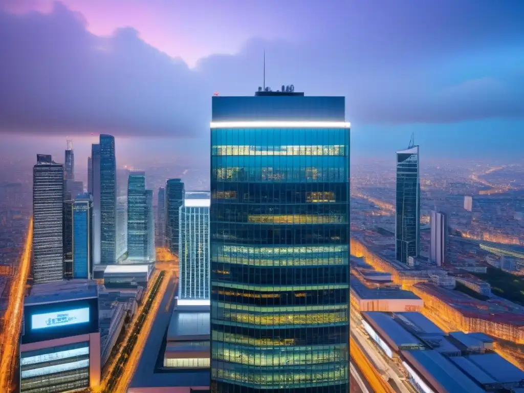 Edificio comercial moderno con seguridad avanzada en la ciudad Edificio comercial moderno con seguridad avanzada integrada