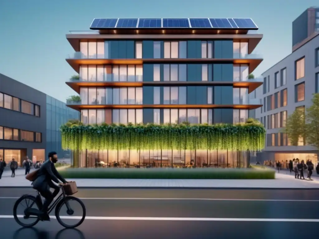 Edificio ecofriendly en ciudad sostenible Edificio ecológico moderno con certificaciones ecológicas valor inversiones inmobiliarias en ciudad sostenible