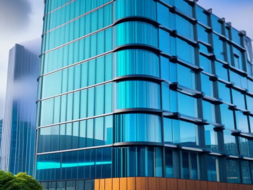 Edificio futurista con ciberseguridad avanzada en 8k Edificio futurista con alta seguridad cibernética