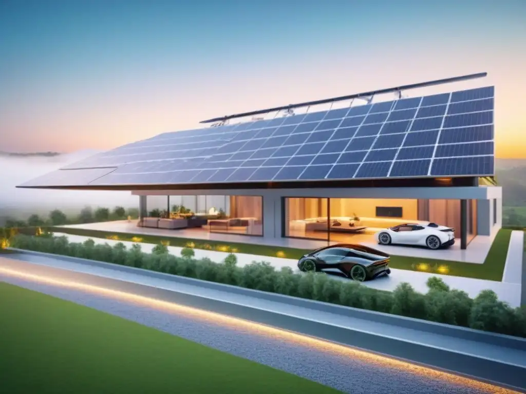 Edificio verde futurista integrado con la naturaleza en 8k Un edificio futurista integrado con la naturaleza, tecnología verde en bienes raíces