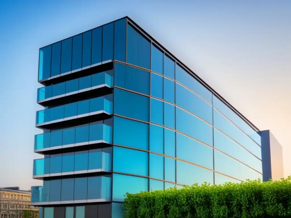 Edificio futurista sostenible con paneles solares y techos verdes Edificio futurista con paneles solares y techos verdes, simbolizando innovación y sostenibilidad en arquitectura