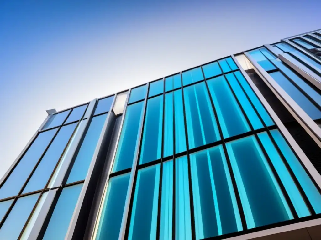 Edificio futurista con innovadores sistemas de ventilación integrados Edificio futurista con sistemas de ventilación integrados en su diseño, destacando la armonía entre arquitectura moderna y tecnología ecofriendly