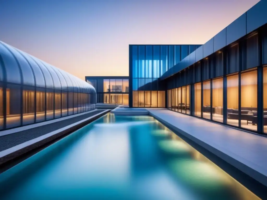 Edificio futurista con tecnologías de reciclaje de agua integradas en su diseño vanguardista
