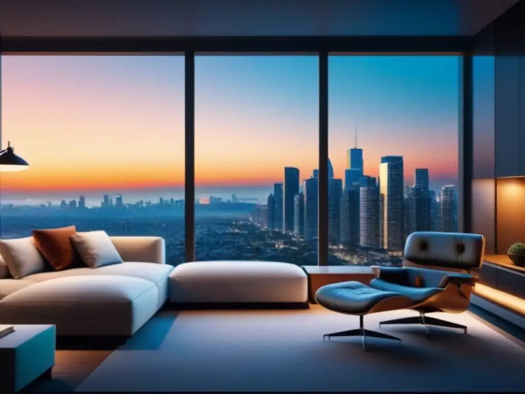 Edificio de lujo al atardecer: inversión inmobiliaria sofisticada Edificio de lujo con vista urbana al atardecer, reflejando la sofisticación de inversiones inmobiliarias generación cambio