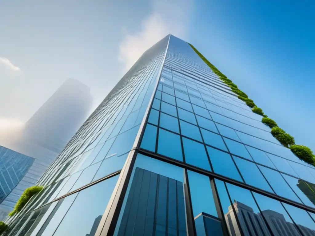 Edificio de oficinas moderno y sofisticado en ciudad internacional Edificio moderno en ciudad internacional, simbolizando oportunidades para inversionistas globales en desarrollos inmobiliarios integrados