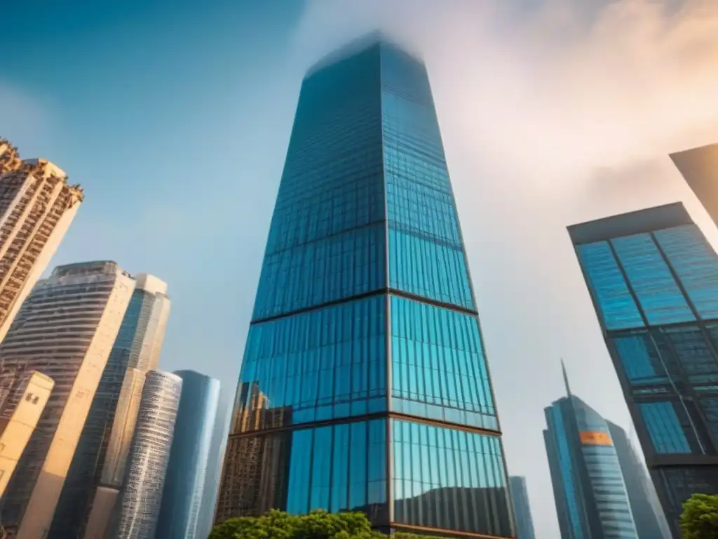 Edificio moderno en metrópolis: innovación y sofisticación Edificio moderno en ciudad internacional, reflejando innovación y personalización inversión inmobiliaria internacional