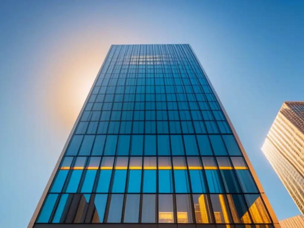 Edificio moderno: reflejos urbanos en alta calidad 8k Edificio moderno en una ciudad vibrante con fachada de cristal, reflejando su entorno urbano
