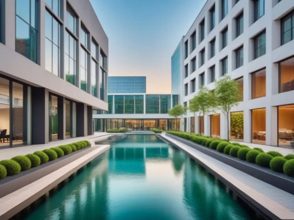 Edificio de oficinas moderno y lujoso en la ciudad Edificio moderno y lujoso en la ciudad, reflejando estrategias proactivas de inversores en el mercado inmobiliario
