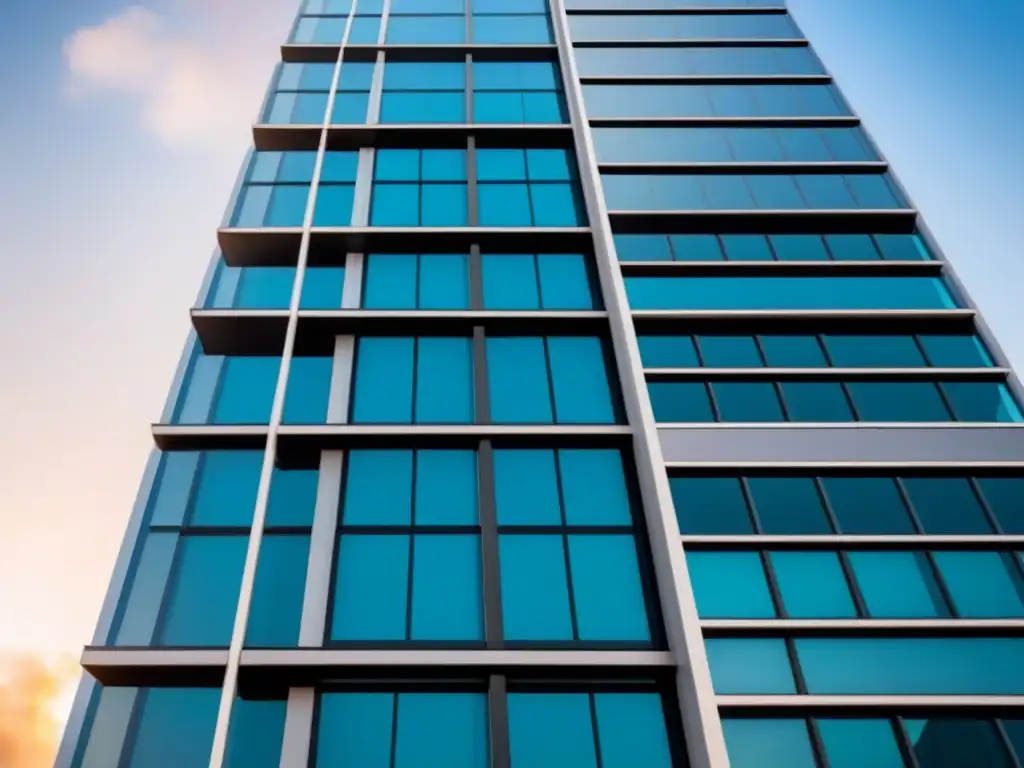 Edificio moderno con medidas de seguridad contra incendios Edificio moderno con medidas de seguridad contra incendios, cumpliendo normativas seguridad incendios propiedades internacionales