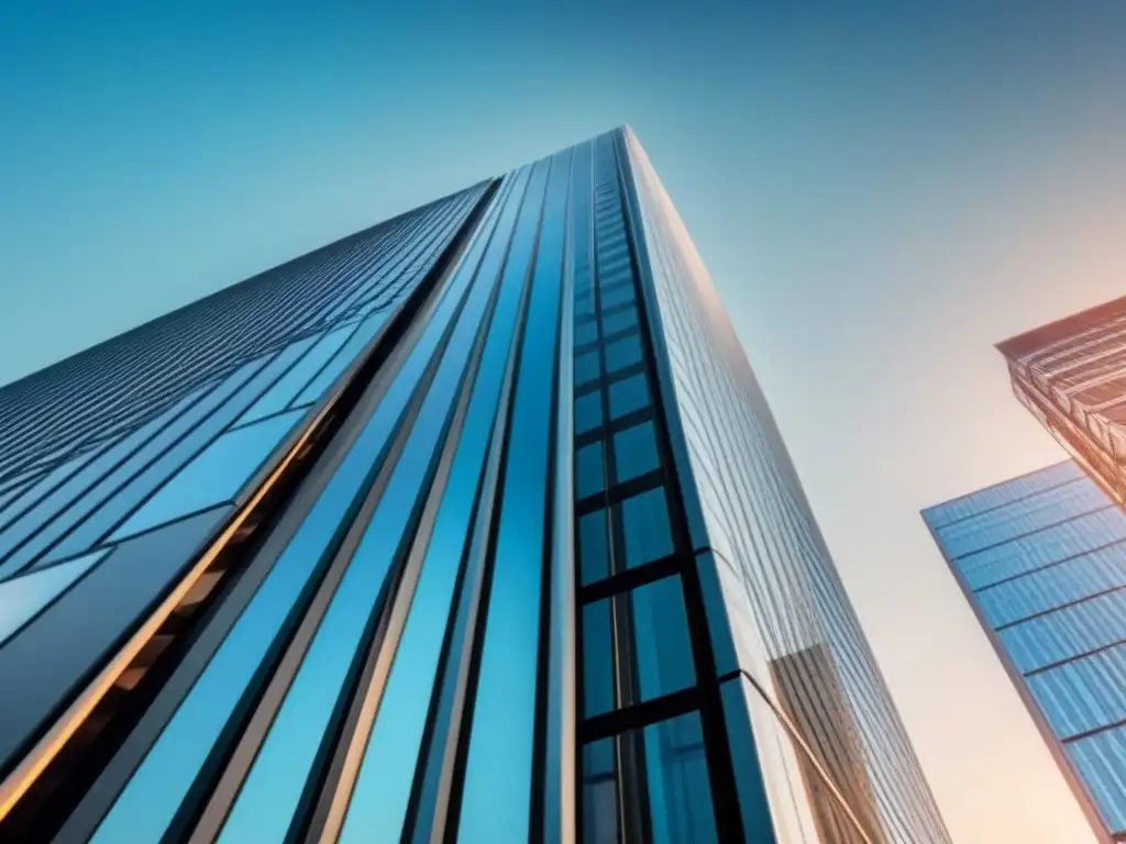 Edificio moderno de vidrio y acero: innovación internacional Un edificio moderno de oficinas con diseño arquitectónico impactante, reflejando la ciudad en su fachada brillante