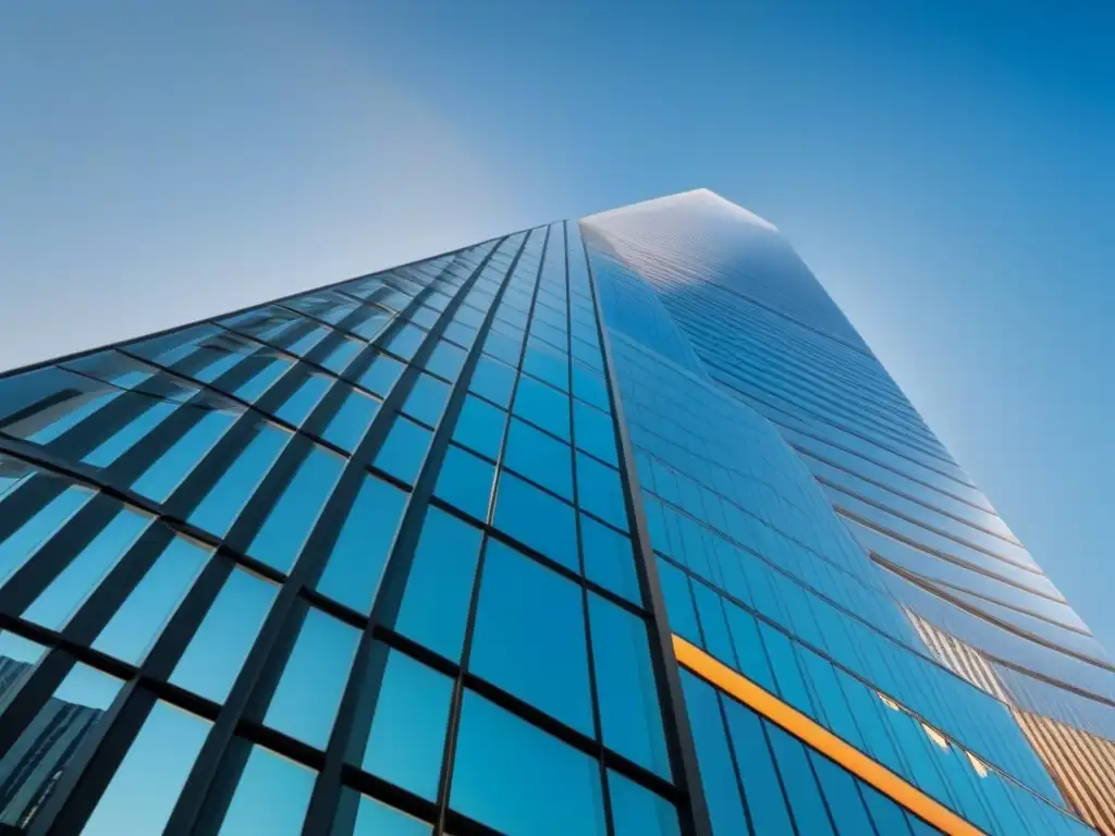 Edificio moderno de oficinas en 8k: símbolo de estabilidad y crecimiento en el mercado internacional de seguros comerciales Edificio moderno de oficinas en mercado internacional de seguros propiedad comercial, reflejando estabilidad y crecimiento