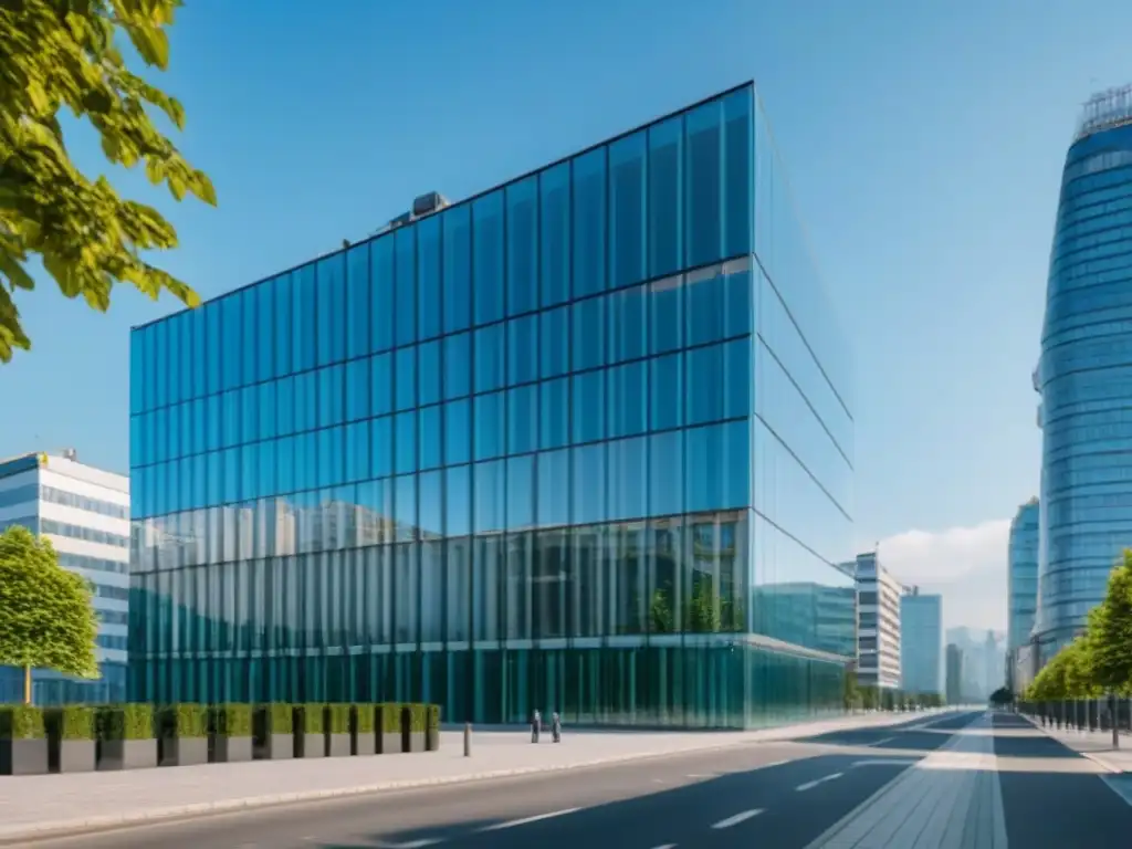 Arquitectura moderna en Europa del Este: edificio de oficinas 8k Edificio moderno de oficinas en Europa del Este, reflejando progreso y prosperidad en la inversión inmobiliaria