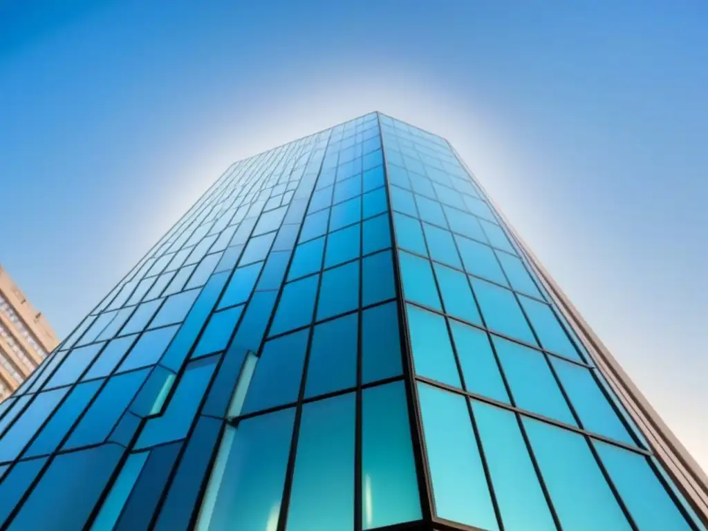 Edificio moderno en Europa del Este: detalle en cristal reflectante Edificio moderno en Europa del Este con rentabilidad en mercado inmobiliario