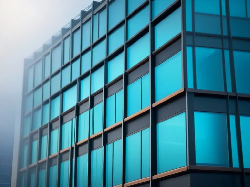 Edificio futurista con sistemas de ventilación innovadores Edificio moderno con sistemas de ventilación integrados en su arquitectura