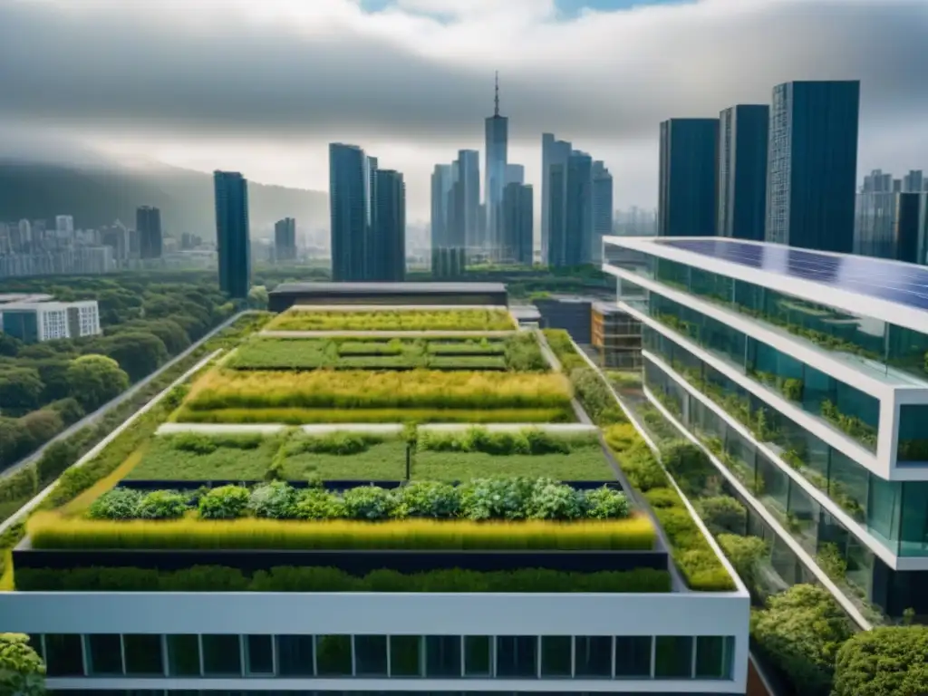 Desarrollo inmobiliario sostenible: innovación y armonía urbana Edificio moderno sostenible en armonía con la naturaleza