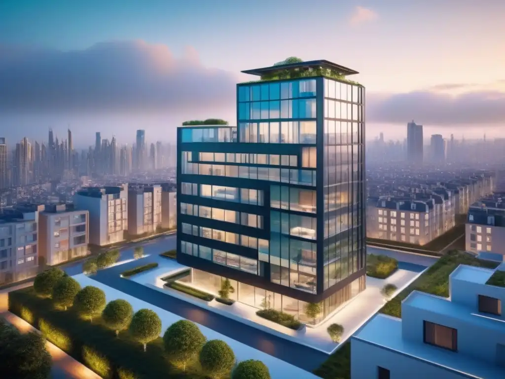 Complejo residencial futurista: financiamiento innovador en 2023 Edificio residencial futurista en ciudad internacional del futuro, integrando innovador financiamiento residencial internacional 2023