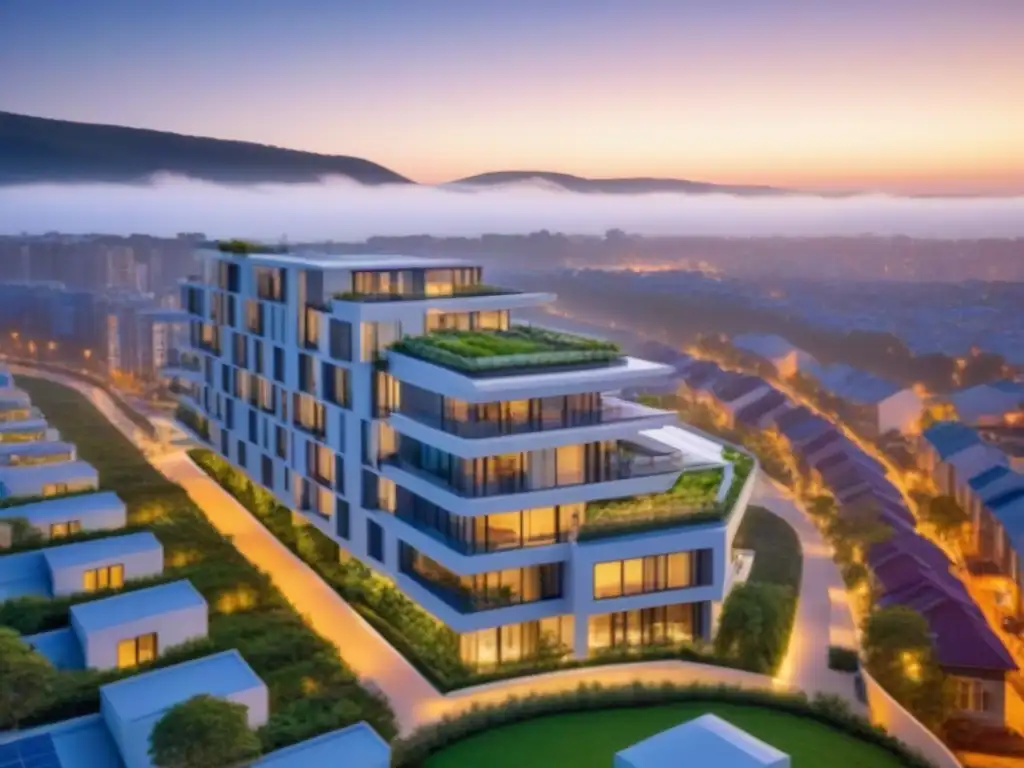 Edificio residencial ecoamigable con certificación LEED en la ciudad Edificio residencial moderno con Certificación LEED resalta en la ciudad, valorando su sostenibilidad y reventa de propiedades