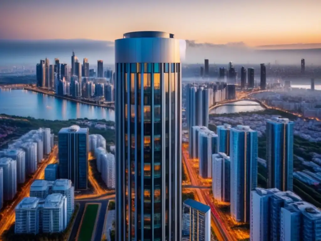 Edificio residencial moderno con seguridad avanzada en ciudad internacional Edificio residencial moderno con seguridad inmobiliaria internacional cumplimiento integrada en su diseño