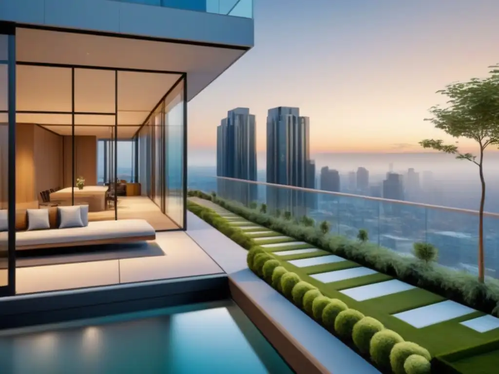 Edificio residencial vanguardista con realidad aumentada integrada Edificio residencial ultramoderno con tecnología de realidad aumentada integrada