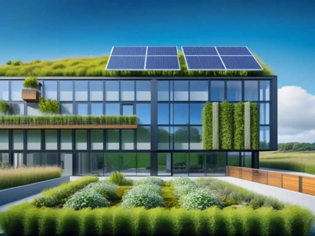 Edificio sostenible: LEED vs Un edificio sostenible con Certificaciones LEED y BREEAM inmobiliario, fusionando tecnologías verdes en arquitectura moderna