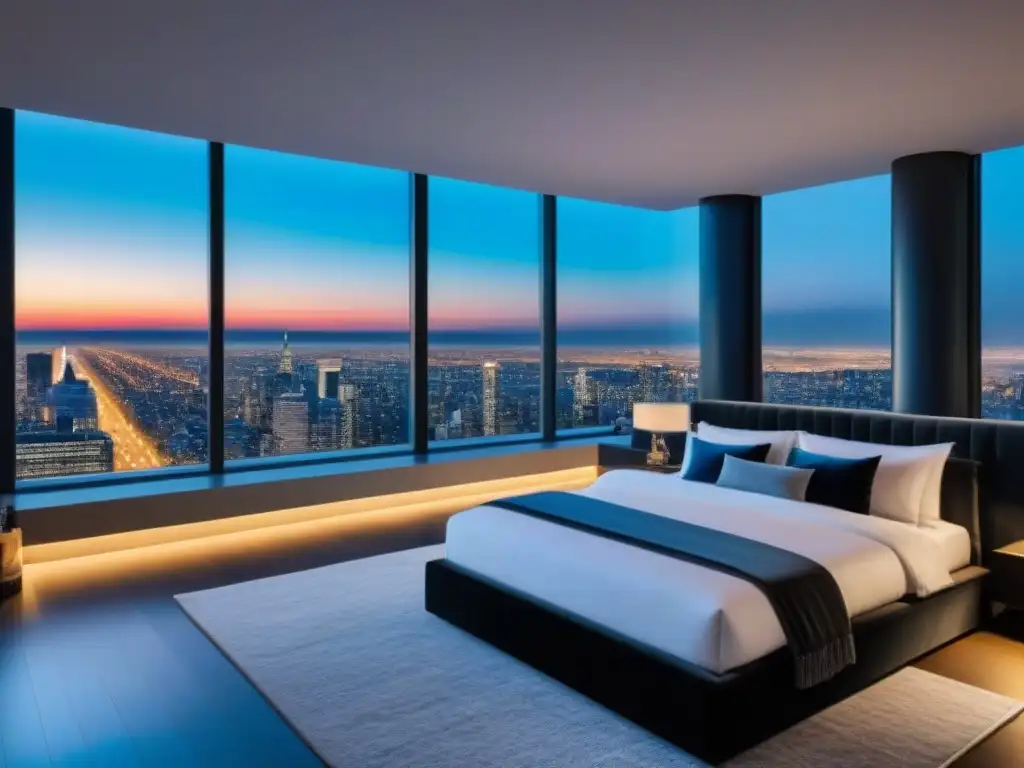 Espectacular penthouse moderno con vista panorámica de la ciudad Un elegante ático moderno con vistas a la impresionante ciudad