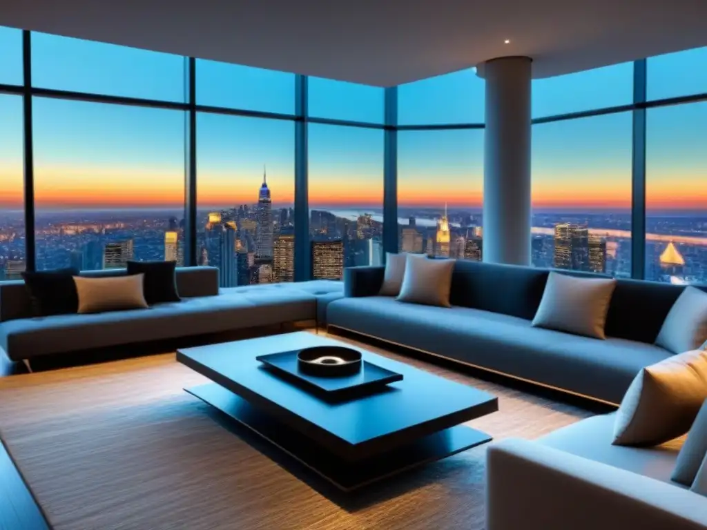 Penthouse de lujo con vistas a la ciudad: tecnología y elegancia Elegante ático con vistas a la ciudad y tecnología de realidad virtual para inversiones inmobiliarias internacionales