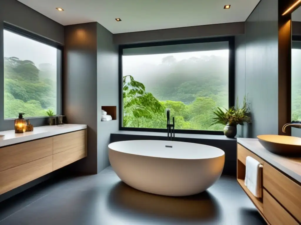 Baño de lujo en propiedad compartida renovada con elegancia Elegante baño spa en propiedad compartida renovada con las mejores prácticas de mantenimiento, bañado en luz natural y sofisticación
