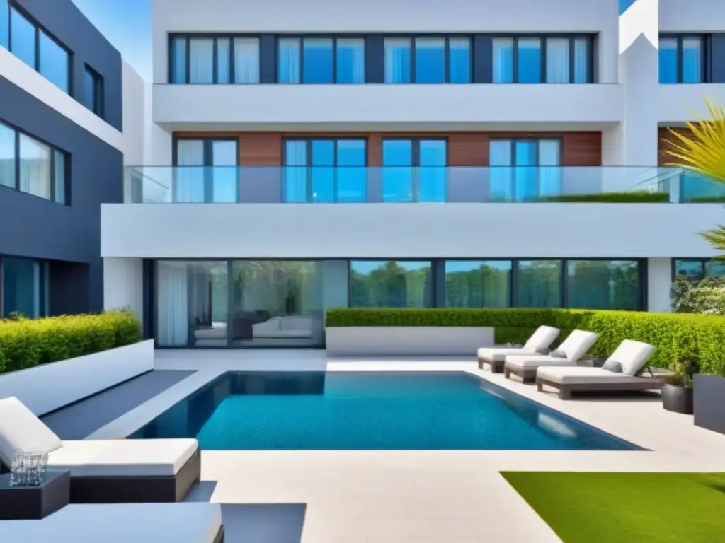 Complejo de apartamentos de lujo con terraza espectacular Elegante complejo de apartamentos con terraza en la azotea y jardines exuberantes
