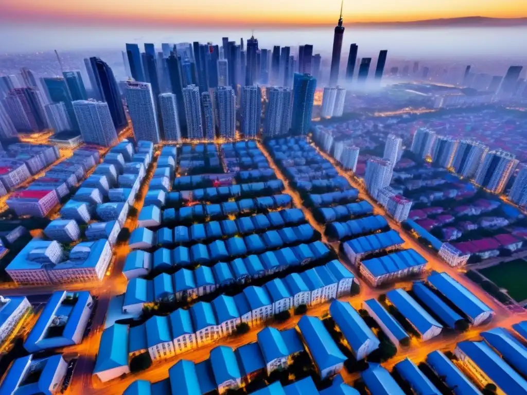 Metrópolis vibrante: oportunidades de inversión en economías emergentes Un emocionante panorama urbano en una economía emergente, ideal para inversiones residenciales en economías emergentes
