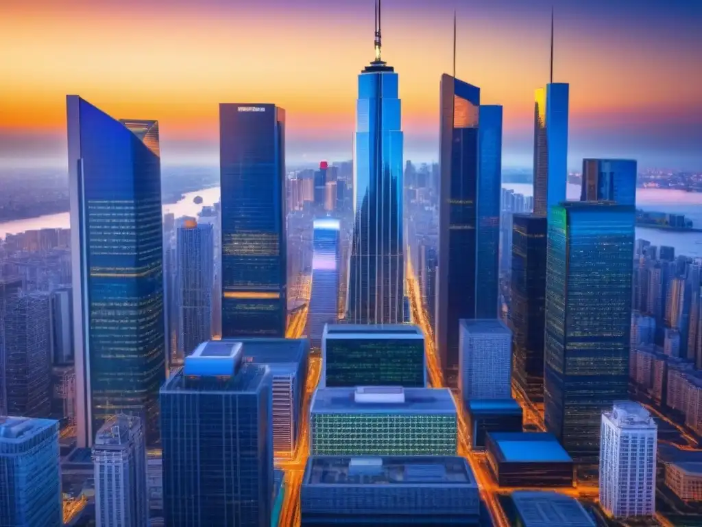 Red global de mercados en crecimiento: fusiones y adquisiciones Un enjambre intrincado de vibrantes centros de mercado globales, simbolizando la dinámica de fusiones y adquisiciones en mercados emergentes