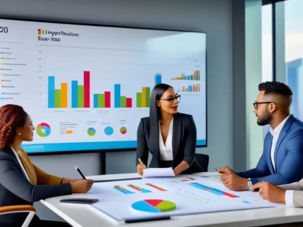 Estrategias innovadoras de agentes inmobiliarios en oficina moderna Un equipo diverso de agentes inmobiliarios en una oficina moderna, generando salidas creativas para inversiones y ganancias