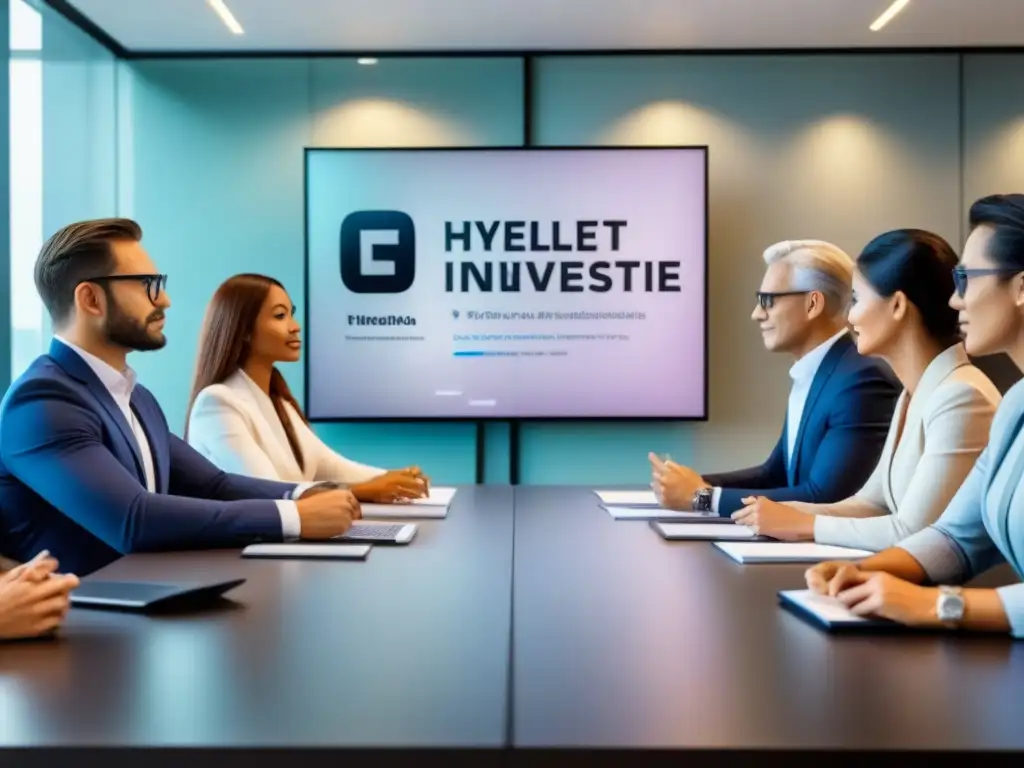 Inversores expertos en inmobiliaria: diversidad, tecnología y estrategia Un equipo diverso de inversores en una reunión de inversión inmobiliaria internacional para inversores, mostrando sofisticación y colaboración