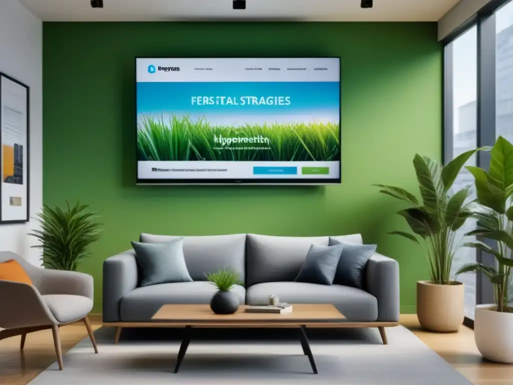 Oficina inmobiliaria moderna con equipo diverso y tecnología innovadora Equipo diverso en moderna oficina inmobiliaria, colaborando en estrategias personalización marketing inmobiliario
