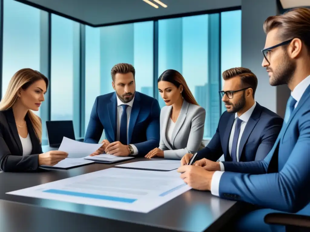 Equipo de expertos en due diligence para fusiones inmobiliarias Un equipo de profesionales en una minuciosa diligencia para fusiones inmobiliarias