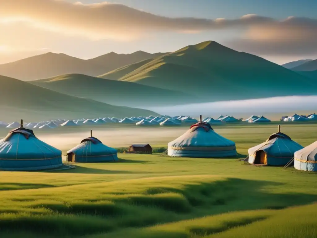 Inversión inmobiliaria en Mongolia: paisaje al amanecer Escena al amanecer en Mongolia con inversiones inmobiliarias en Mongolia