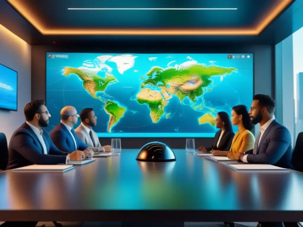 Conferencia global sobre leyes de reventa de tiempos compartidos Una escena ultrarrealista de diversidad cultural en una discusión profesional sobre leyes reventa tiempo compartido internacional