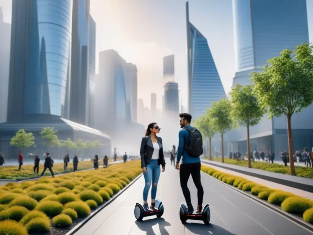 Metrópolis del futuro: innovación urbana y sostenibilidad Escena urbana futurista con tendencias demográficas mercado inmobiliario