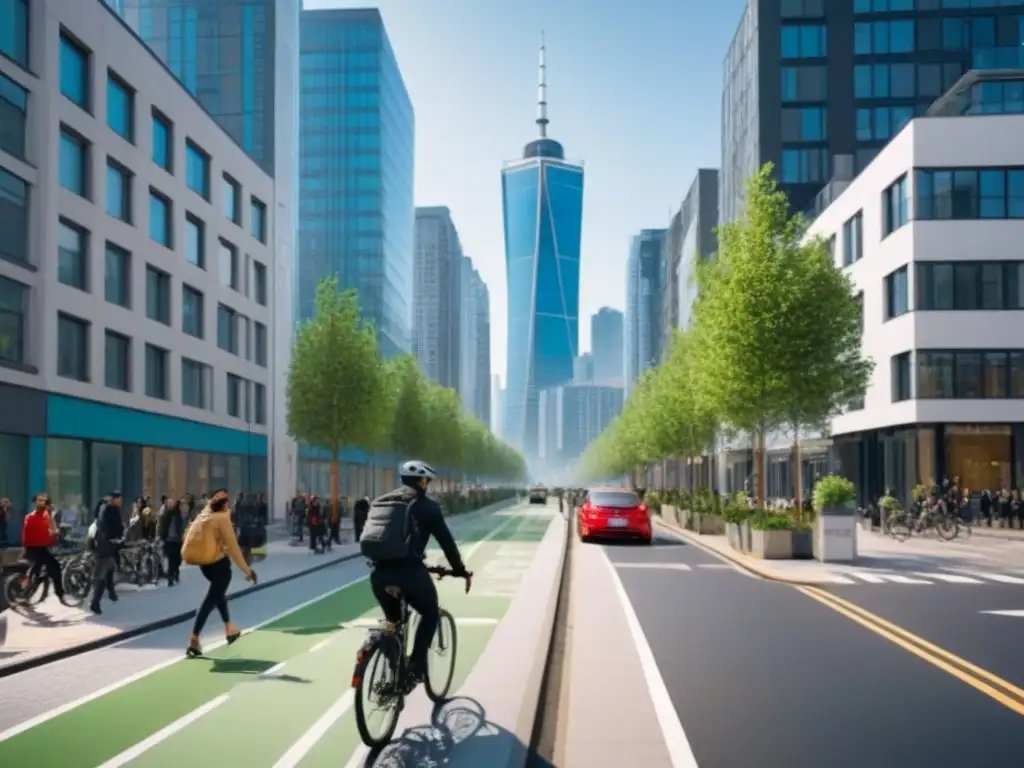 Desarrollo urbano sostenible: vida en la ciudad verde Escena urbana sostenible: Valor propiedades mercado inmobiliario sostenible en ciudad ecológica con espacios verdes integrados
