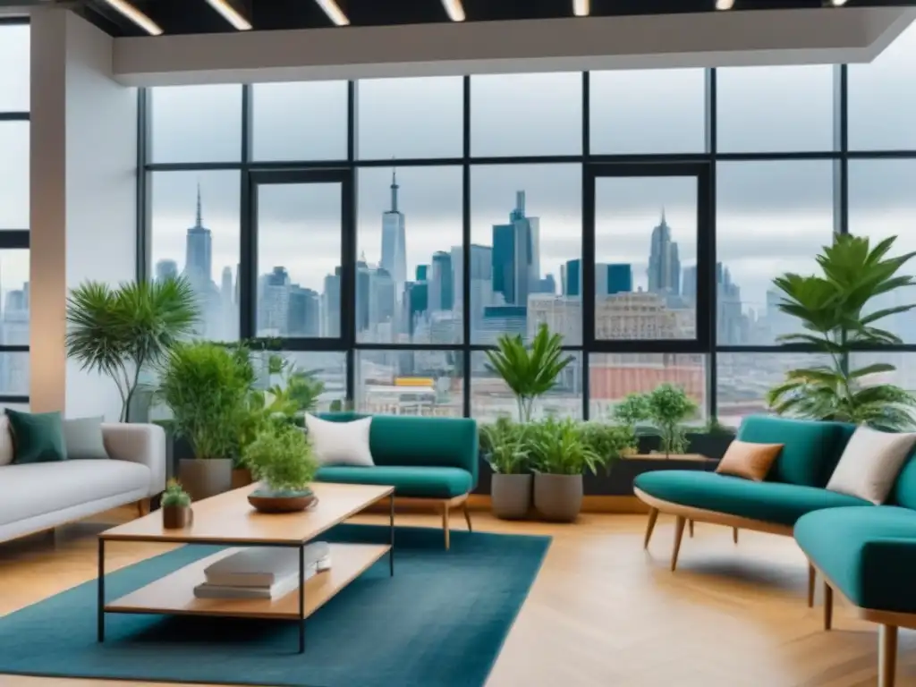 Espacio de coworking moderno y vibrante con diversidad generacional Un espacio de coworking moderno lleno de diversidad generacional trabajando colaborativamente, ideal para la inversión inmobiliaria por generación